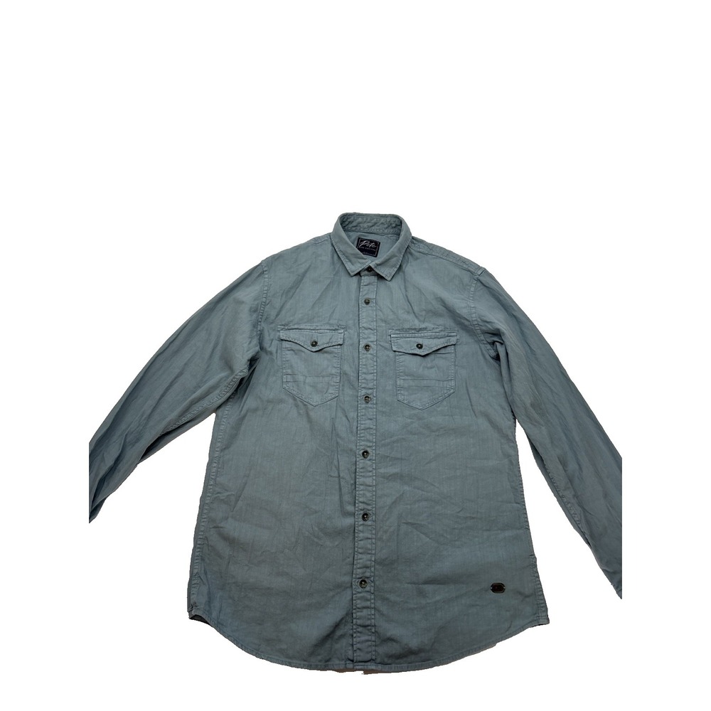 Peter‎ England Lg Button Up Shirt Men's Slim Fit Blue  Long Sleeve Cotton